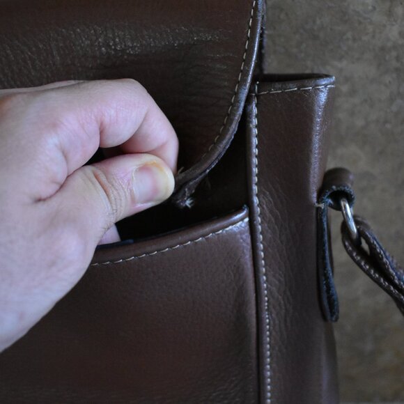 Vintage Leather Bag Laptop Genuine Messenger Men's Briefcase Satchel Brown Bag - Picture 6 of 16